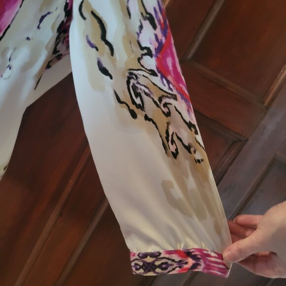 Chicos Womens Size 2 Multicolor Abstract Print Button-Front Blouse Large - Picture 4 of 8